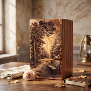 Banco de Parque de Madera Estilo Americano Personalizado con Urna, Grabado Láser, Diseño Ecológico y Duradero, Capacidad de 200-220 Pulgadas Cúbicas - Product Image 5