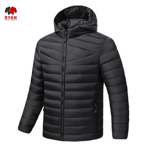Ryan Pro Gear Customized Design Puffer Jacket For Men with Customized Logo ODM Design Hooded Collar - Product Image 1