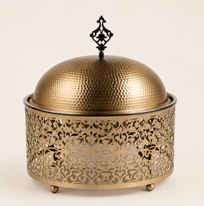 Casserole de luxe dorée martelée, chauffe-plats moderne de style arabe pour mariages et traiteur d'hôtels royaux, prix bas - Product Image 3