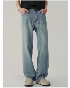 Men's Women's <b>Light</b> Multiple Color Loose Fit Denim Jeans Casual Washed Wide Leg Style Summer Wear Denim Jacket Pant Baggy Styles - Product Image 3