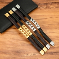 Bracelet tressé en acier inoxydable pour homme MenneM, chaîne cubaine avec fermoir magnétique, bijou cadeau