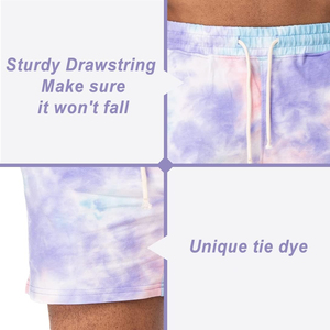 Shorts de sport pour hommes avec logo personnalisé, faible MOQ, meilleure vente, fabriqués avec les meilleurs matériaux, nouvelle arrivée, design premium, style décontracté tie-dye. - Product Image 3