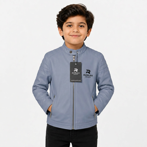 Veste en cuir pour enfants de qualité supérieure, offrant un confort léger, une protection thermique et un style tendance pour les jeunes enfants actifs. - Product Image 4