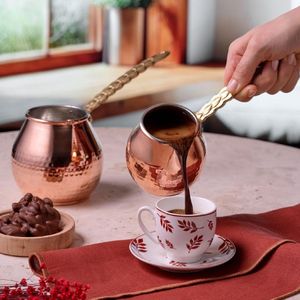 Cafetera Tradicional de Cobre para Preparar Café Turco, Árabe y Griego, con Mango Largo de Latón, Accesorio de Cocina - Product Image 2