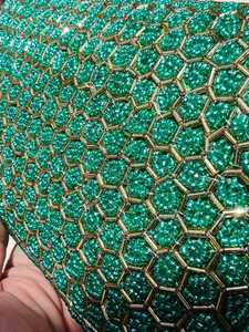 กระเป๋าคลัทช์ทรงสี่เหลี่ยมผืนผ้า ALI FASHION ART ทำมือ สีชมพู ส้ม ทอง ประดับลูกปัด ลายปักดอกไม้ ผ้าฝ้าย - Product Image 6