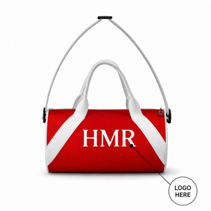 Sac de voyage unisexe avec logo personnalisé pour la franc-maçonnerie, les confréries et les fraternités, avec plusieurs poches zippées, rouge et blanc - Product Image 1