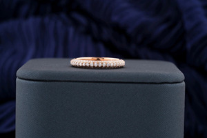Anillo de Boda de Oro Rosa de 14K con Diamantes Cultivados en Laboratorio - Product Image 3