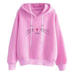 Women <b>Pink</b> Colour DTF Hoodie – Premium Soft Pullover <b>Sweatshirt</b> for Girls Unisex Print Streetwear Trendy Hooded Top Wear - Product Image 5