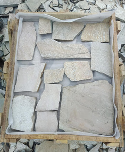 หินหินชนวนควอตซ์สีเทาแบบแยกด้วยมือมีพื้นผิวขรุขระแท้ทุกด้านสำหรับปูสวนกลางแจ้ง - Product Image 3