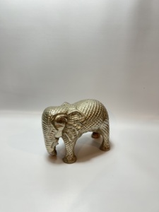 Estatua de Elefante de Metal Plateado, Figura de Animal con Tronco Levantado, Feng Shui, Buena Suerte, Decoración para el Hogar, Adorno para Escritorio o Mesa - Product Image 5