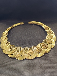 Wholesale Handmade Brass Hasli <b>Necklace</b> | Zinc Alloy Collar <b>Necklace</b> | Traditional Statement Jewelry | Bezel Setting Gold Plated - Product Image 3
