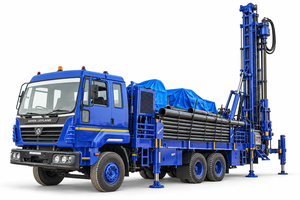 Plataforma de perforación rotativa DTH montada en camión Ashok Leyland para pozos de agua en roca dura, perforación de 350 metros. - Product Image 1