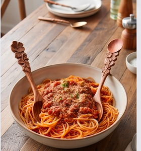 Ensemble de fourchettes et cuillères en bois avec manches sculptés en forme de fleur, finition mate, couverts réutilisables pour les mariages, les dîners et les restaurants - Product Image 5
