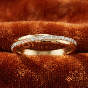 แหวนทองคำ 14K ประดับเพชร ดีไซน์คลื่นสุดหรู แหวนแต่งงานสำหรับผู้หญิง เครื่องประดับวันครบรอบสุดพิเศษ - Product Image 2