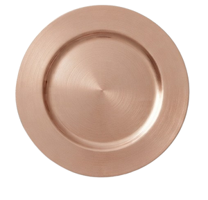 Assiettes de présentation en cuivre au design exquis pour restaurants, vente en gros, assiettes de présentation métalliques de forme arrondie - Product Image 2