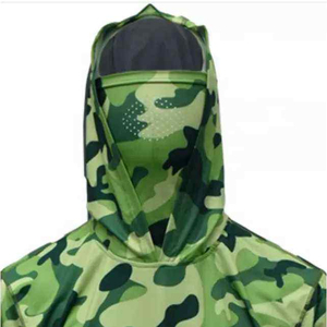 Sweat à capuche unisexe à manches longues avec protection intégrée pour le visage, anti-UV, séchage rapide, respirant, couleur unie, performance - Product Image 5