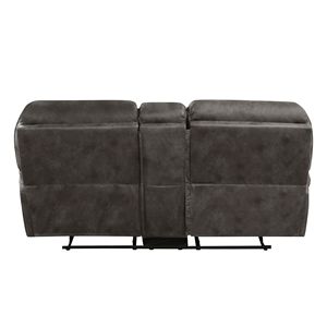Design moderno 1 pezzo rivestimento in microfibra grigia struttura in legno massiccio reclinabile Loveseat mobili da soggiorno in peluche - Product Image 6