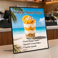 Cadre d'affichage LED ultra-fin personnalisé, boîte à lumière en aluminium, affichage de menu publicitaire pour café, boulangerie, restaurant, barbecue
