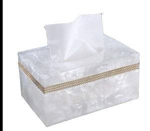 Caja de pañuelos de resina con base firme, superficie fácil de limpiar, aspecto elegante, construcción robusta, ideal para sala de estar o coche, de la India. - Product Image 2