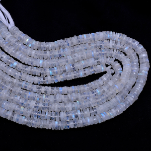 ลูกปัดมูนสโตนขนาด 5 มม.-6 มม. ทรงเฮชิเหลี่ยมเพชรพลอย สีฟ้าธรรมชาติ ขาวรุ้ง มูนสโตนเจมสโตนทรงยางรอนเดลล์ สำหรับทำเครื่องประดับ - Product Image 1