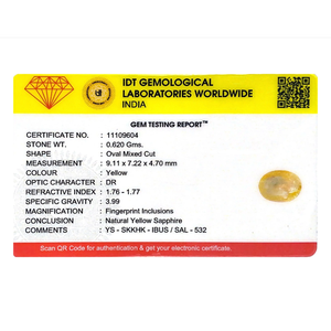 Oval Cut 3.1 Carat Loose Yellow Sapphire Gemstone for Fine Jewelry - Product Image 4