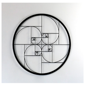 Art mural rond de style géométrique pour l'intérieur du bureau Déco indienne artisanale Creative Metal Simple Wall Art/Craft Easy Applicable - Product Image 1