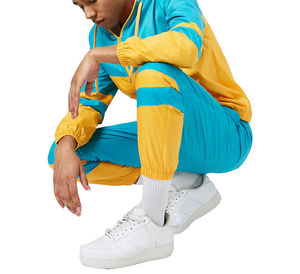 Custom Men's Retro 90s Color Block Windbreaker Tracksuit Set Hooded Lightweight <b>Zip</b> <b>Up</b> <b>Jacket</b> and Jogger Pants Sportswear - Product Image 6