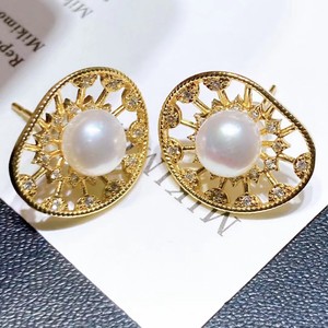 Delicate and Luxurious Fresh Water <b>Pearl</b> Earrings 8-9mm <b>Lotus</b> Leaf Mantou Beads Exquisite Jewelry - Product Image 3