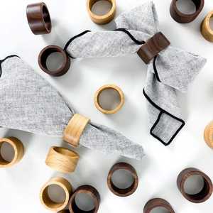 Eco-Friendly Wood Napkin <b>Ring</b> Personalized <b>Name</b> Engraved American Style Table Decoration Wedding Party Accessory Custom Width - Product Image 3