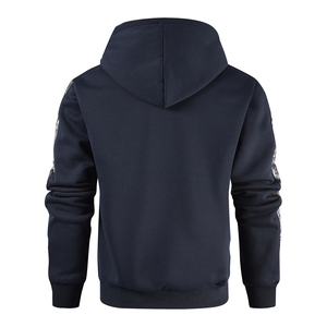 Sweat-shirt à capuche gris pour homme avec manches et doublure camouflage, vêtement décontracté pour l'extérieur - Product Image 6