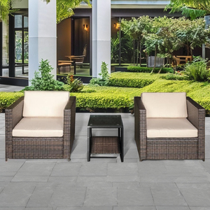 SF00001 Ensemble de canapés de jardin en rotin 3 pièces de haute qualité au meilleur prix mobilier d'extérieur pour patio salon villa hôtel! - Product Image 1