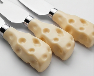 Stainless Steel <b>Cheese</b> <b>Knife</b> <b>Set</b> With <b>Cheese</b>-Shaped Handles Durable Dishwasher Safe For Kitchenware Dining Use And Hotel Use - Product Image 2