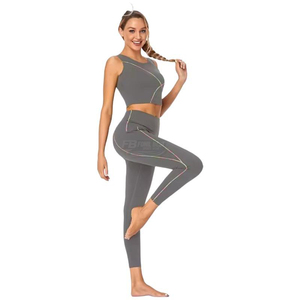 Conjunto de Yoga de 2 Piezas Ecológico y Agradable al Tacto para Mujer, Bra Deportivo y Leggings de Cintura Alta, Ropa Deportiva - Product Image 6
