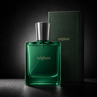 Flacon de parfum en verre de 100 ml, flacon de parfum vide avec couvercle, boîte cadeau de luxe mate, logo personnalisé en estampe dorée, impression à l'écran