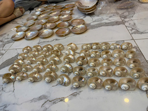 แหวนรองผ้าเช็ดปากทำมือจากเปลือกหอยสำหรับตกแต่งโต๊ะร้านอาหารริมชายฝั่งและการรับประทานอาหารสไตล์ทรอปิคอล - Product Image 2