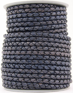 Cordon rond tressé en cuir véritable en tailles 2.5mm 3mm 4mm 5mm 6mm 8mm Prix de gros pour Bolo pour bijoux bracelets fancycord - Product Image 1