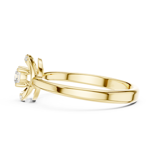 Bague solitaire en or jaune avec diamant de laboratoire, bague de fiançailles à taille ronde, bijoux de mariée de luxe en gros - Product Image 4