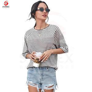 Camiseta de Verano para Mujer, Estilo Raglán, Cuello Redondo, Estampado Sólido, Talla Grande, Manga Corta, Personalizable, Algodón de Alta Calidad - Product Image 1
