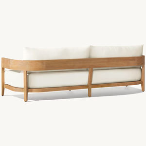 Ensemble de canapés de jardin de luxe, canapés modernes d'extérieur pour hôtel, canapé en bois en forme de L, meubles de patio en teck, ensemble de meubles d'extérieur imperméables - Product Image 3