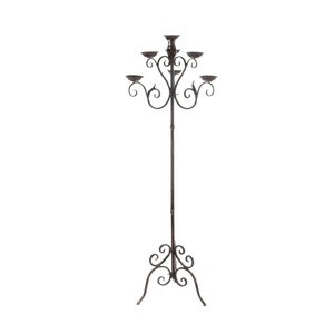 Grand chandelier en fer blanc avec finition vieillie pour la décoration de la maison - Product Image 6