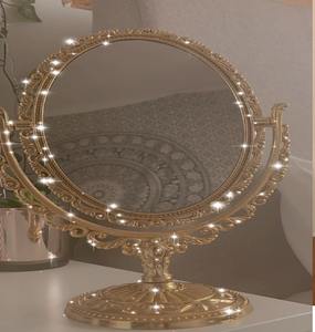 Miroir mural orné en laiton riche et somptueux avec des sculptures florales victoriennes, disponible à prix de gros pour une ambiance vintage. - Product Image 3