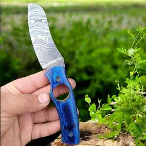 มีดพับคุณภาพสูงขายดีที่สุด มีดพกพาสำหรับตั้งแคมป์ ผลิตจากเหล็กดามัสกัสคุณภาพสูง พร้อมด้ามไม้ - Product Image 6