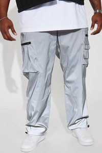 Nylon <b>Waterproof</b> Elastic Waist Multi Pocket Drawstring Straight Leg Casual Bottoms Outdoor Utility <b>Trousers</b> men's pants Supplier - Product Image 4