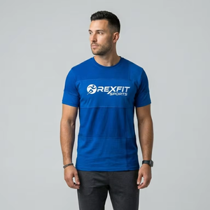 Camisetas Casuales para Hombre, Cómodas, Suaves, Ecológicas, Antiarrugas, de Poliéster/Algodón, Transpirables, de Secado Rápido, Manga Corta, Corte Regular - Product Image 1