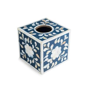 Mother of Pearl Inlay Tissue Box Cover <b>Paper</b> <b>Holder</b> Decorative Capiz Shells Tissue Dispenser Decorative Bathroom Made in Vietnam - Product Image 1