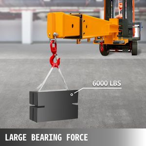 Gru mobile da 3T (6000 libbre) per carrello elevatore, con 2 ganci, sollevatore a traliccio, accessorio per gru a braccio, ricambi per carrelli elevatori - Product Image 3