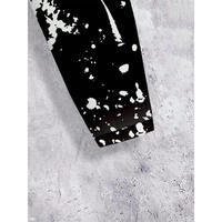 Sweat-shirt à capuche et pantalon de jogging assorti pour homme, imprimé dégradé noir et blanc effet éclaboussures de peinture, vente en gros OEM ODM