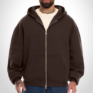 Sweat-shirts à capuche surdimensionnés personnalisés imprimés 500 GSM en molleton de coton, style streetwear, avec fermeture éclair, design graphique, haute qualité, fournisseur OEM en gros - Product Image 5