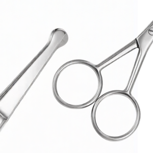 Nose Scissor Straight 4.5 Inch <b>Rounded</b> Tip Stainless Steel Grooming Scissors Facial Hair Nose Ear Trimming Professional Tool - Product Image 3