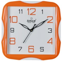 Jam Dinding Persegi Modern Sonam Plastik Quartz Analog Tanpa Suara untuk Ruang Tamu SLQ 01 SWEEP